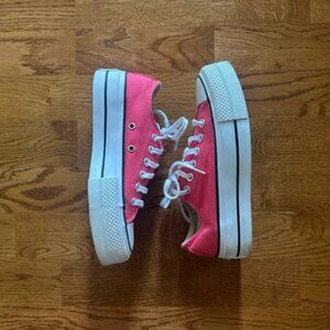 Converse Platform All Star Shoe Sneaker Canvas Low Top Raspberry Pink 5 35 Chuck